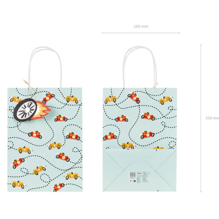 Gift bag with car motifs 10.5x18x25 cm