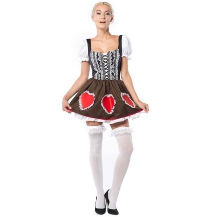 Oktoberfest dress with red hearts heidi