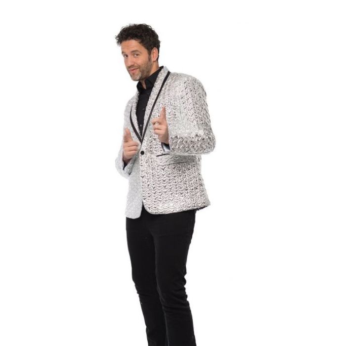 Silver blazer for men
