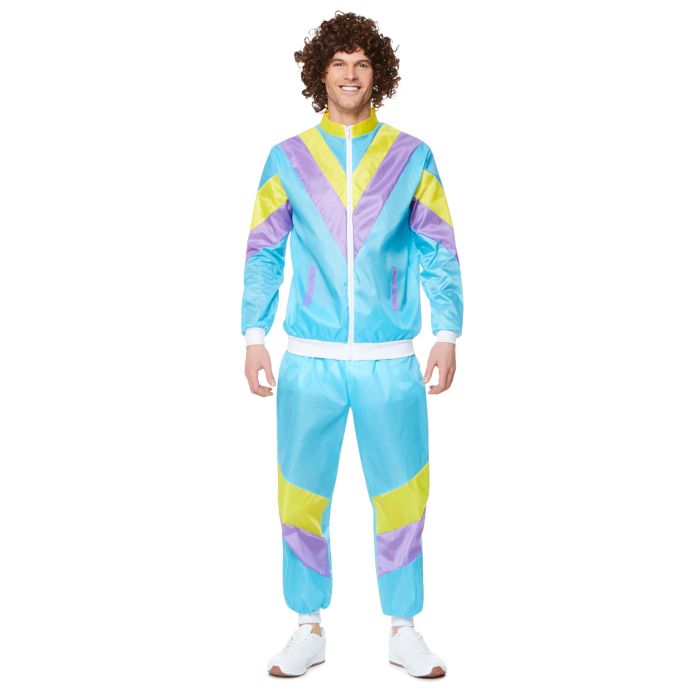 Light blue retro tracksuit for men - 2 pieces