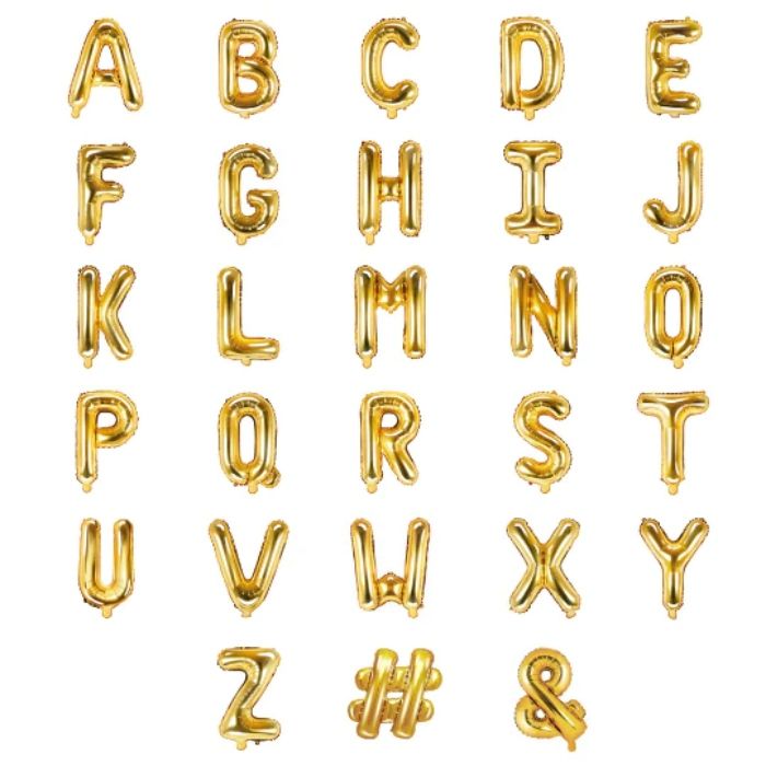 Gold letter balloons 35 cm 