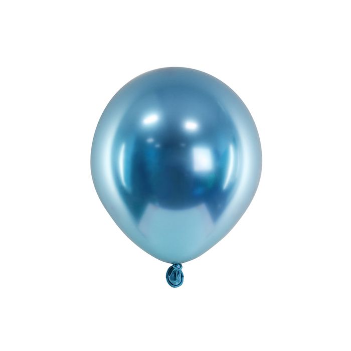 Blue Chrome Mini Balloons 50x - 12 cm