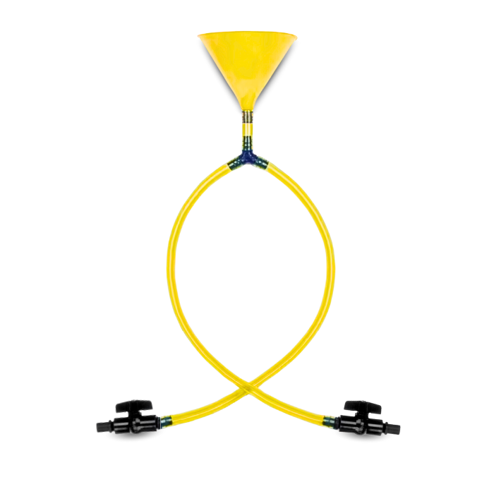 Double funnel beer bong yellow