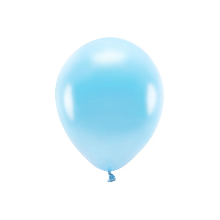 Metallic lyseblå balloner 10 x - 30cm