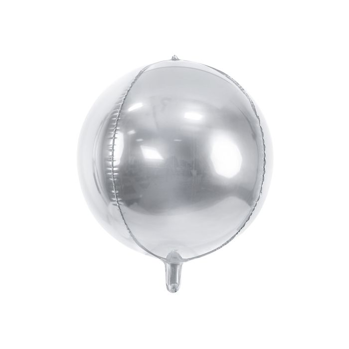 Metallisk sølv folieballon - Ø40 cm