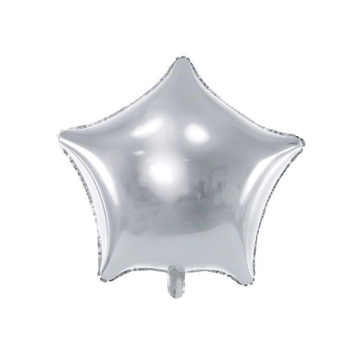 Metallic silver star foil balloon - 48 cm