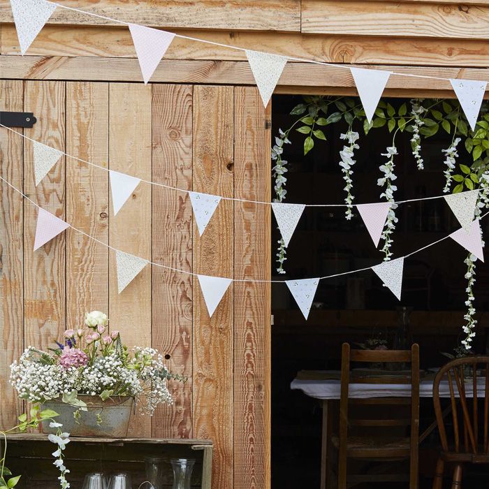 Flag Guirlande med Blomster - 10 meter
