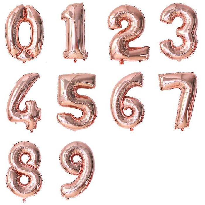 Number balloons rose gold 86 cm 