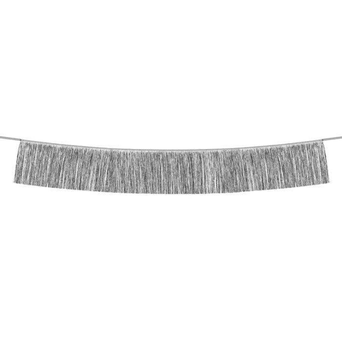 Sølv Guirlande med Frynser - 135 cm