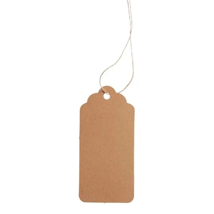 Gift tags in natural brown with string 12x The Old Pharmacy