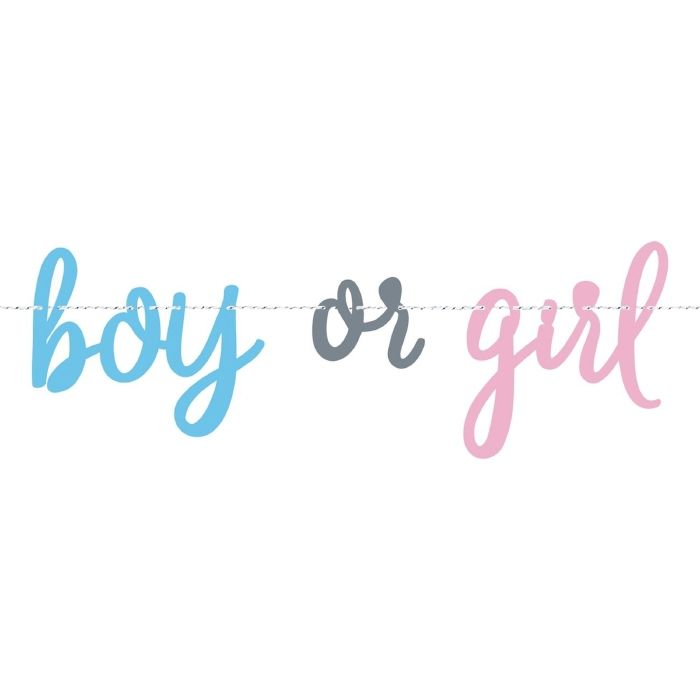 Gender reveal garland boy or girl 2.13m