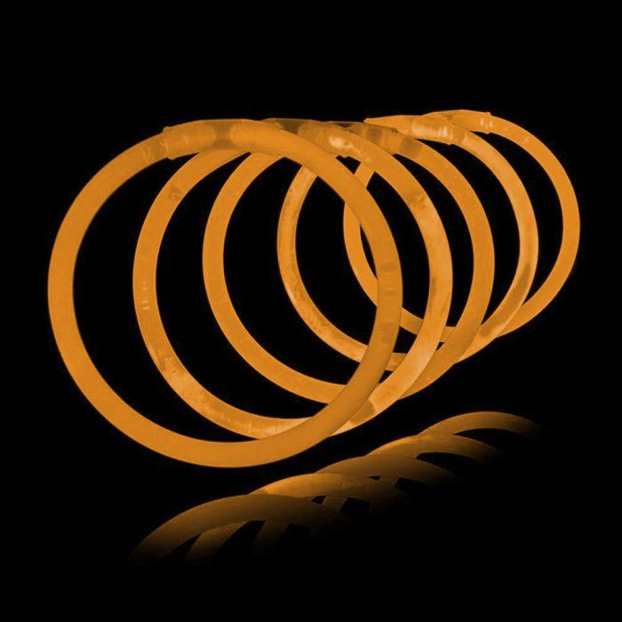 Orange Knæklys 100x - Selvlysende armbånd
