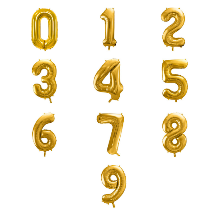 Gold Number Balloons - 86 cm