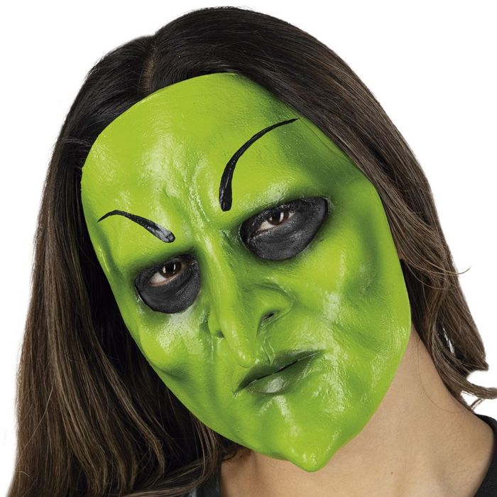 Spooky green witch mask