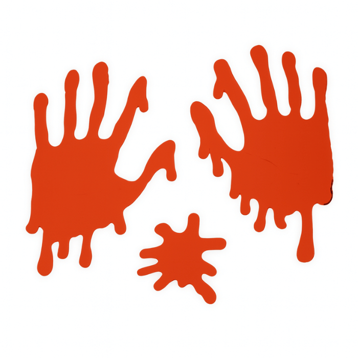 Blodige hænder vinduespynt halloween - 3 dele