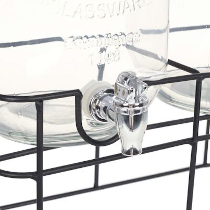 Glas dispenser 2x 4 liter Inkl. Holder