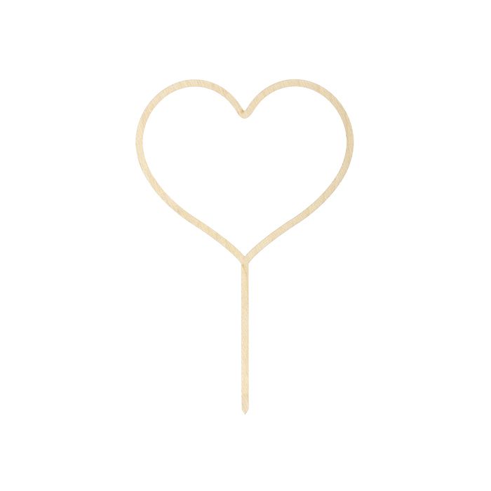 Heart Cake Decoration In Wood - 23 cm