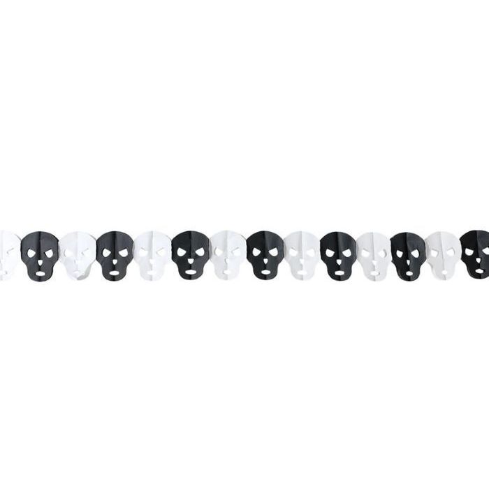 Black and white Halloween skull garland