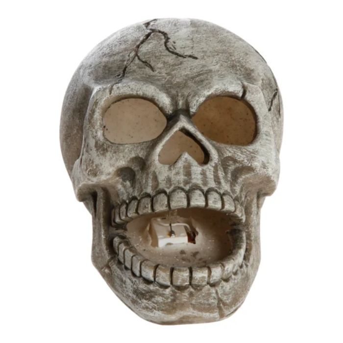 Halloween LED Skull decoration grey The Old Pharmacy