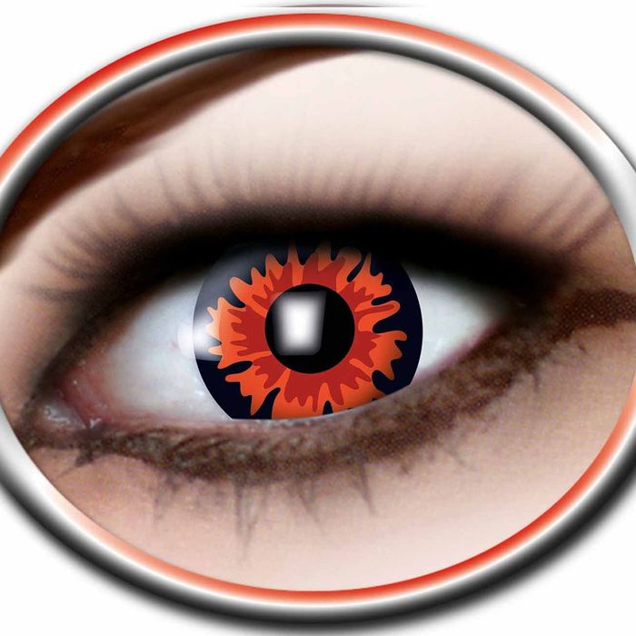 Flower contact lenses in orange