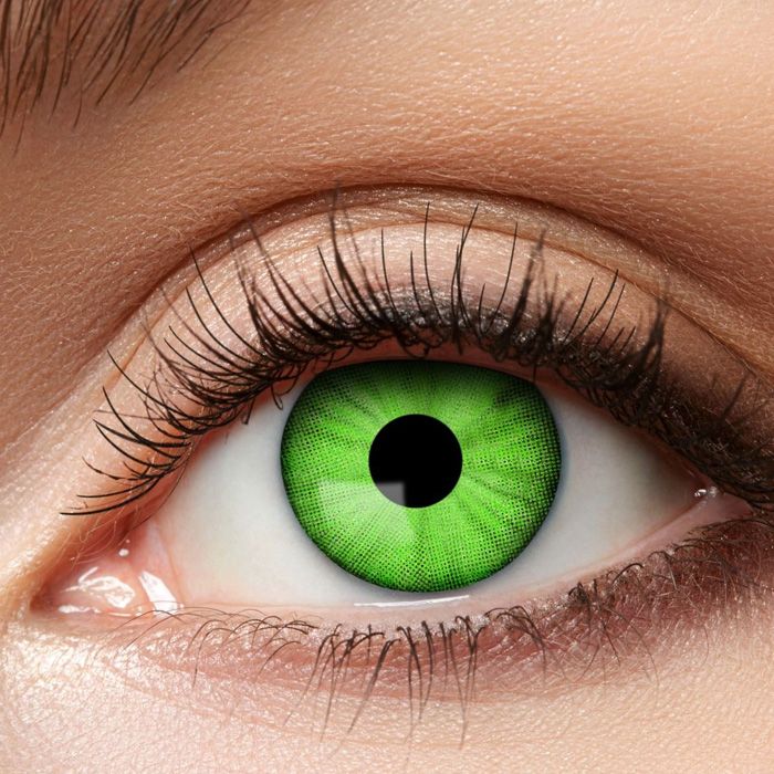 Green electric contact lenses
