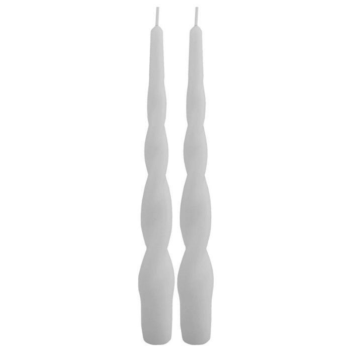 Snoede stagelys hvid 2x - 24 cm