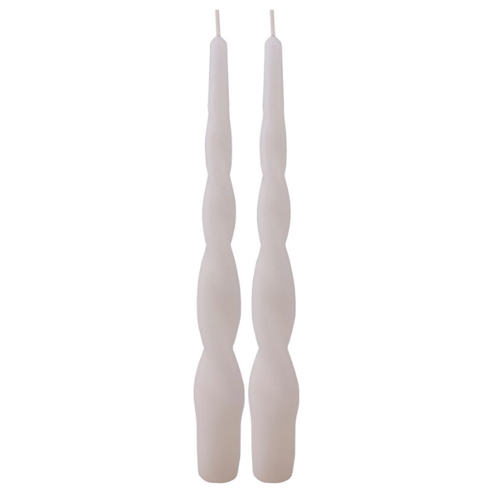 Snoede stagelys elfenben 2x - 24 cm
