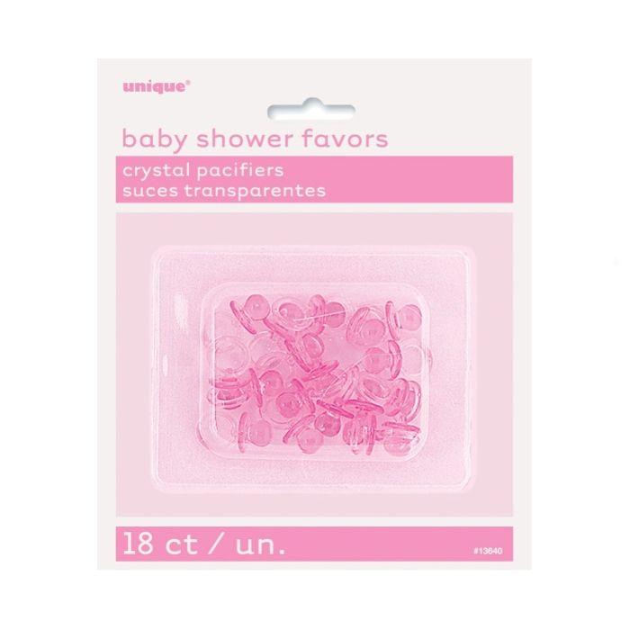 Mini plastic pacifiers table decoration pink 18x