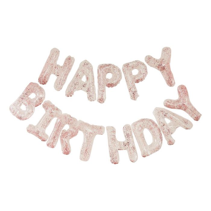 Transparent confetti Happy Birthday Balloon Banner
