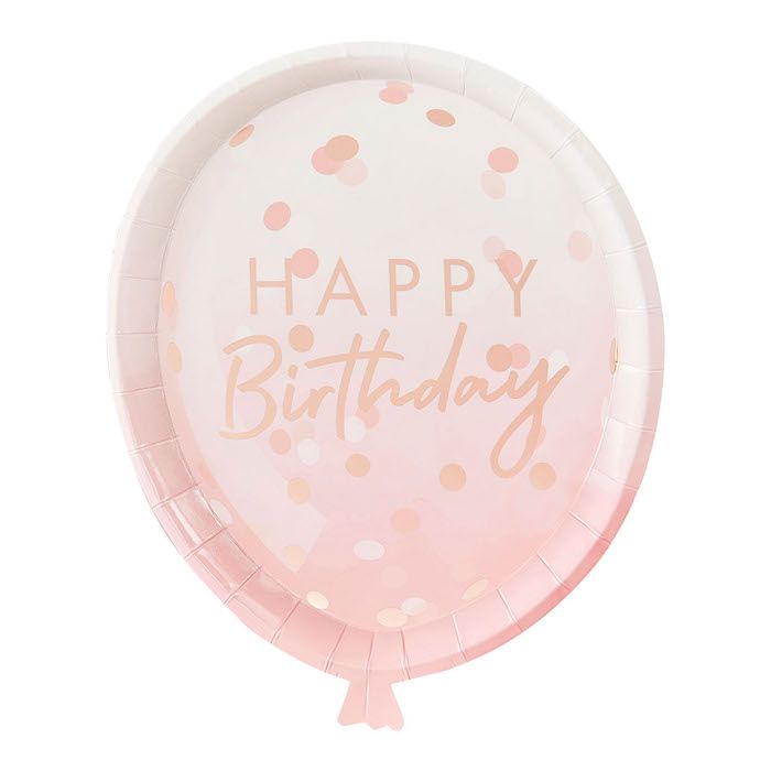 Rose Gold Balloon Shaped Plates 8x