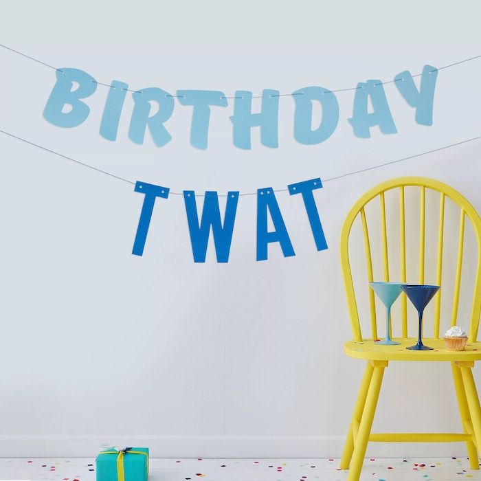 Happy Birthday Twat Garland - 2.5 meters