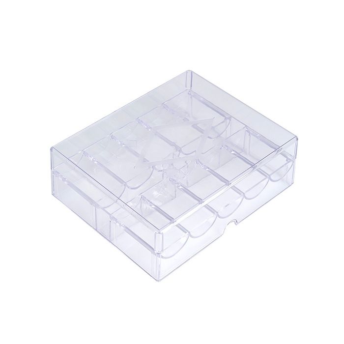 Klar poker chipsbakke med låg