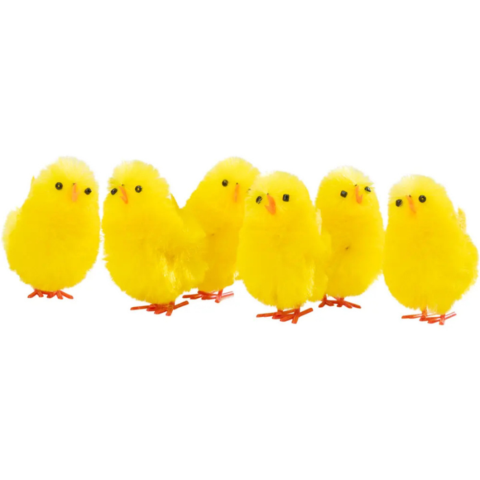 Easter chicks 6x 5x2.5 cm