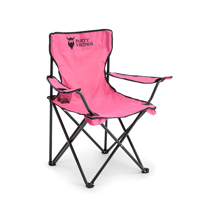 Pink festival chair with cup holder camping chair