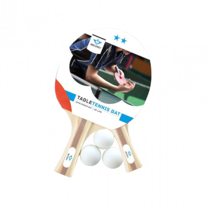 Bordtennis Sæt - 3x Bolde og 2x 2-Stjernet Bat
