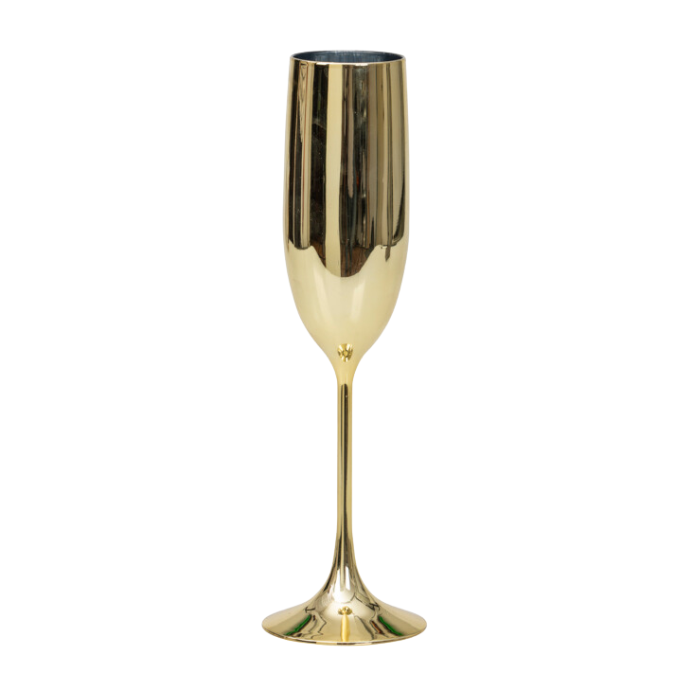 Champagne glasses gold-coloured 8x - 23.8x6.9 cm