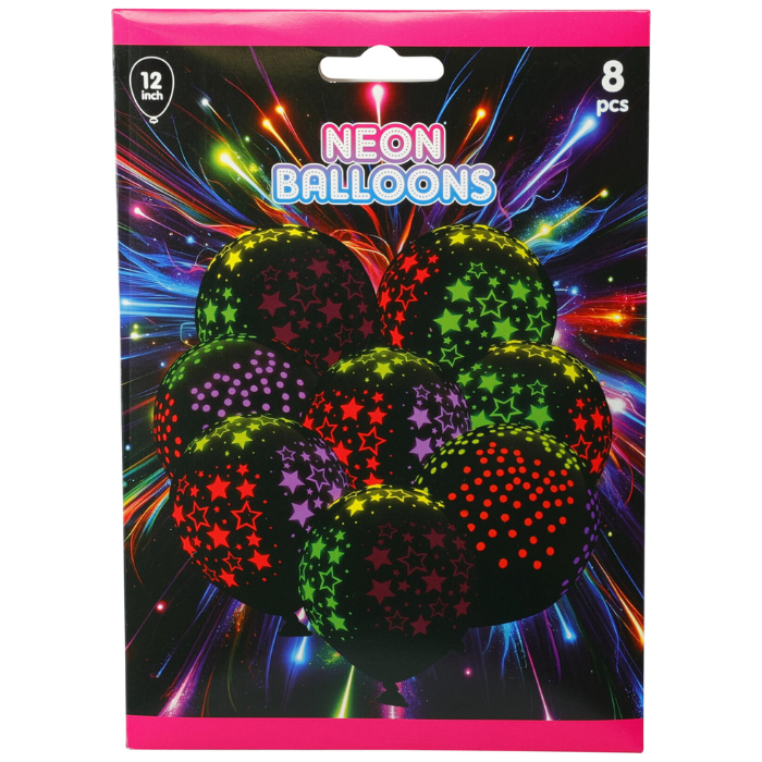 Neon balloner 8x - 30 cm 