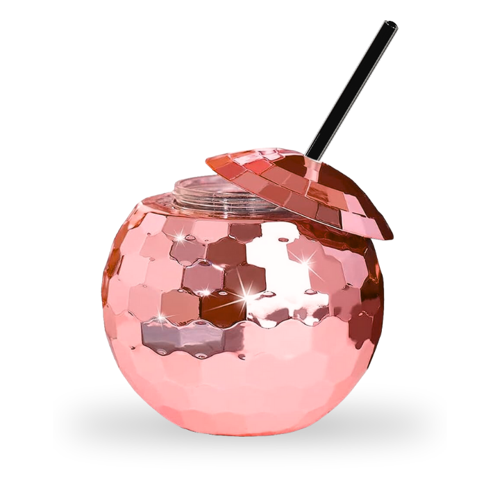 Disco ball cocktail glass rose gold - 500 ml