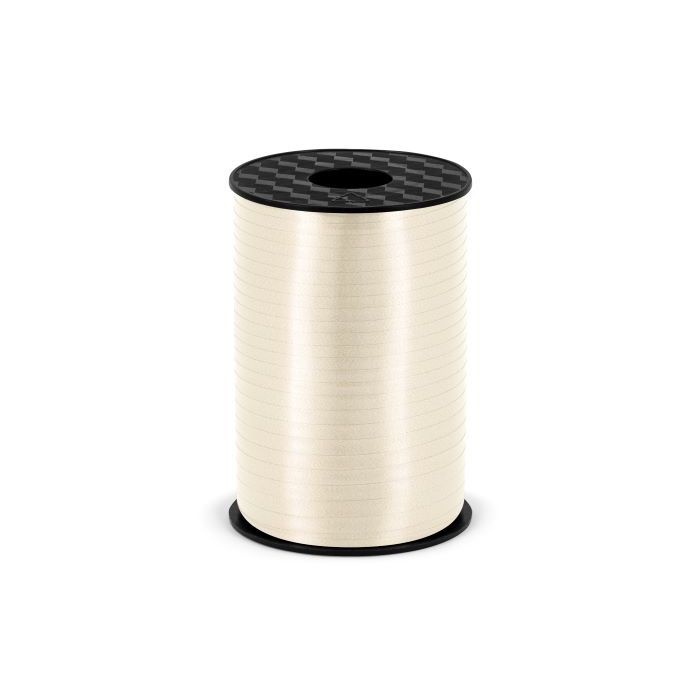 Cream white plastic gift ribbon - 5 mm x 225 m