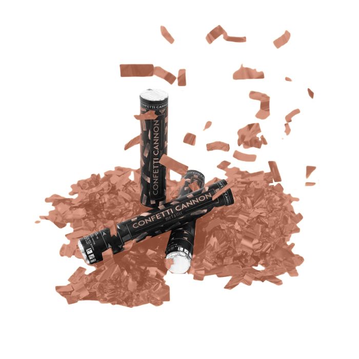 Rose Gold confetti tube 40 cm PartyVikings - Metallic Rectangular