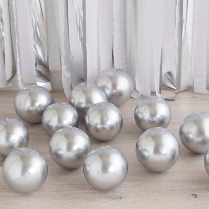 Sølv Chrome Mini Balloner 40x - 12 cm