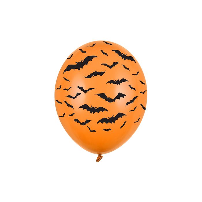 Orange Bat Balloons 6x - 30cm