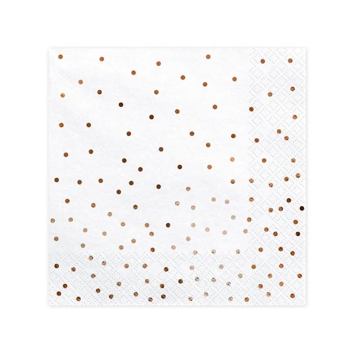 Servietter med Rose Gold Prikker 20x
