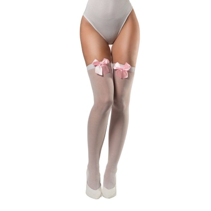 Bows socks in white and pink one-size for women