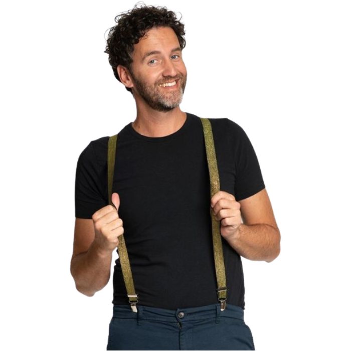 Glittering Gold Suspenders one-size unisex