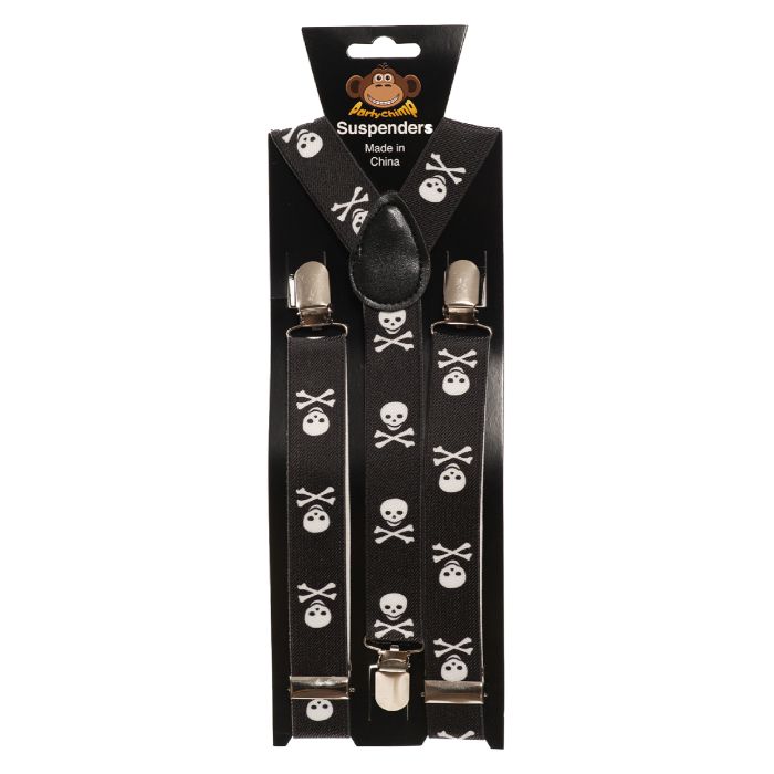 Braces with skull motifs one-size unisex