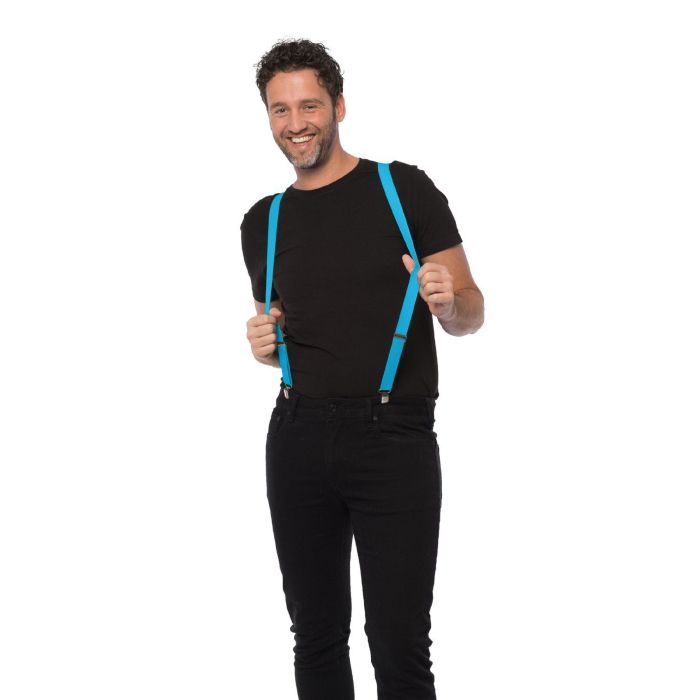 Suspenders turquoise blue one-size unisex
