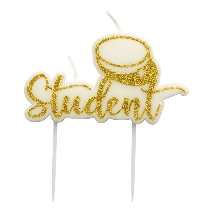 Gold graduation candles 6x