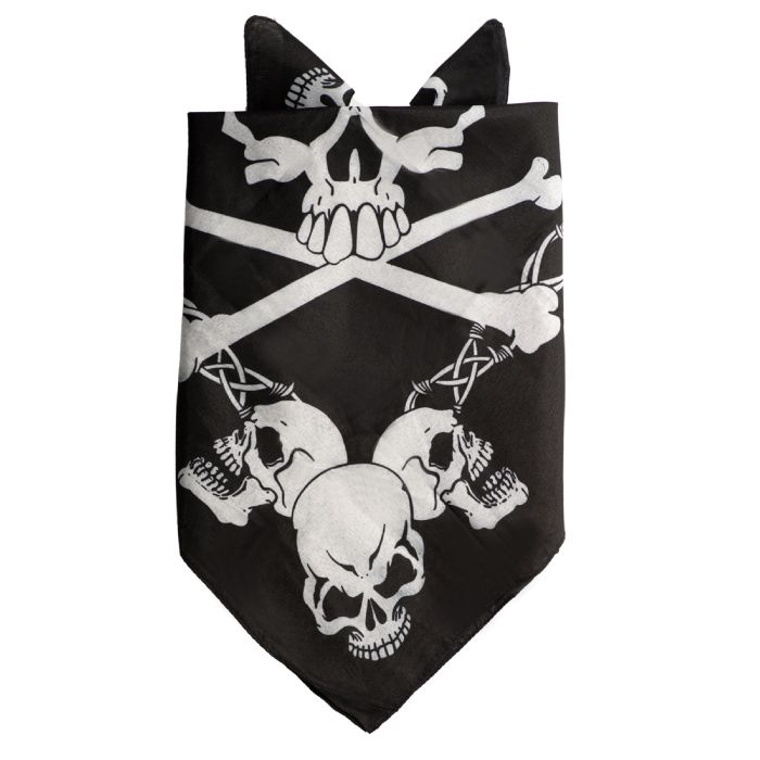 Skull bandana black 52x55 cm