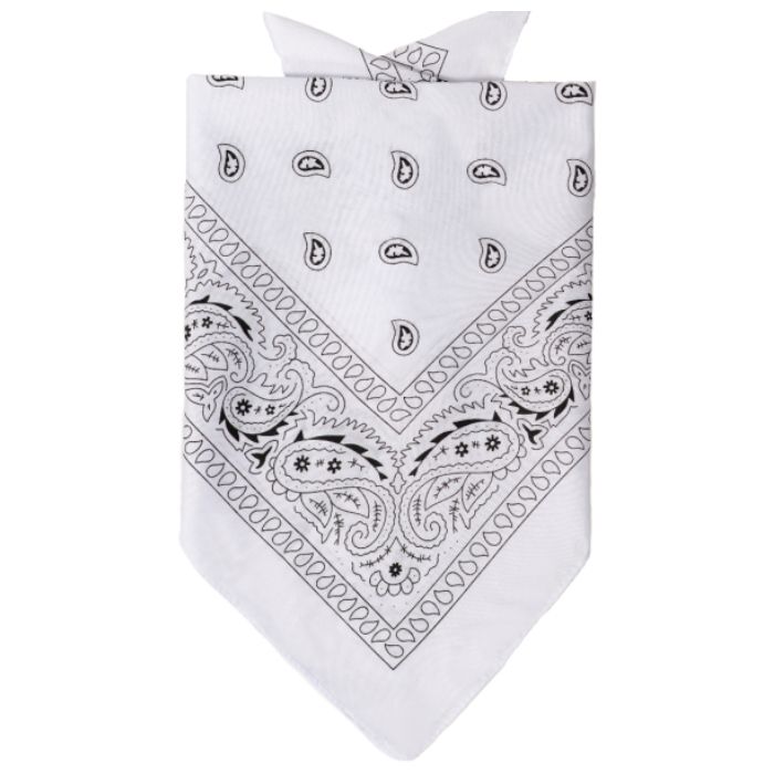 Bandana med traditionelt mønster hvid 55x55 cm